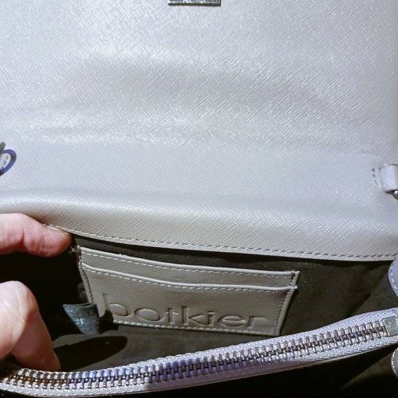 BOTKIER LENNOX Saffiano leather suede gunmetal crossbody bag chic - Picture 8 of 10